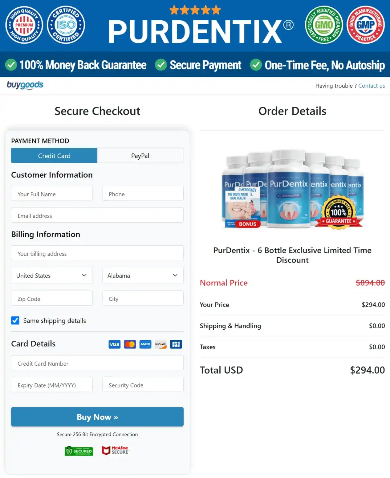 PurDentix PurDentix Order Page